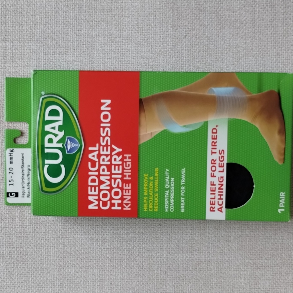 Curad Medical Compression Hosiery Knee High Black